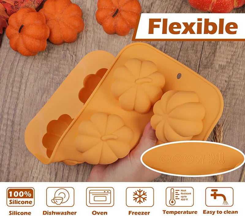 Pumpkin Silicone Molds Thanksgiving Fall Theme Ice Cube Tray Silicone Mold Making Muffin Chocolate Harvest Cake Decoration Mould