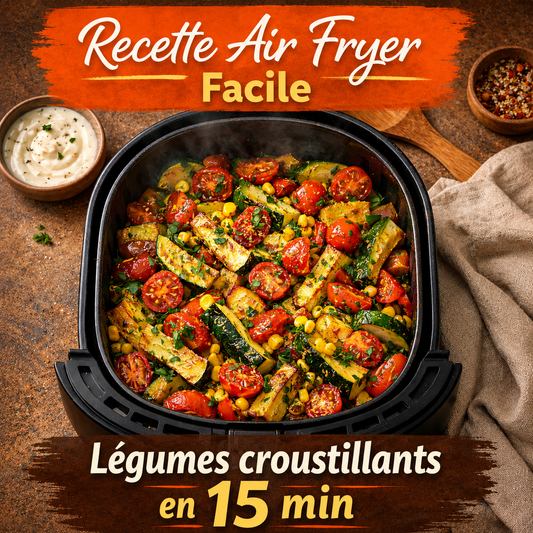 Légumes croustillants cuits à l’air fryer en 15 minutes, recette facile et rapide pour un repas fait maison