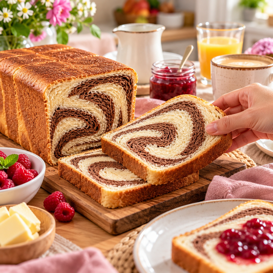 Recette de pain de mie maison : un délicieux marbré vanille-cacao