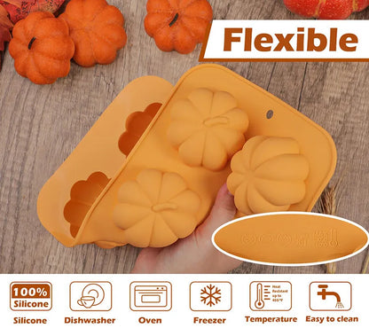 Pumpkin Silicone Molds Thanksgiving Fall Theme Ice Cube Tray Silicone Mold Making Muffin Chocolate Harvest Cake Decoration Mould