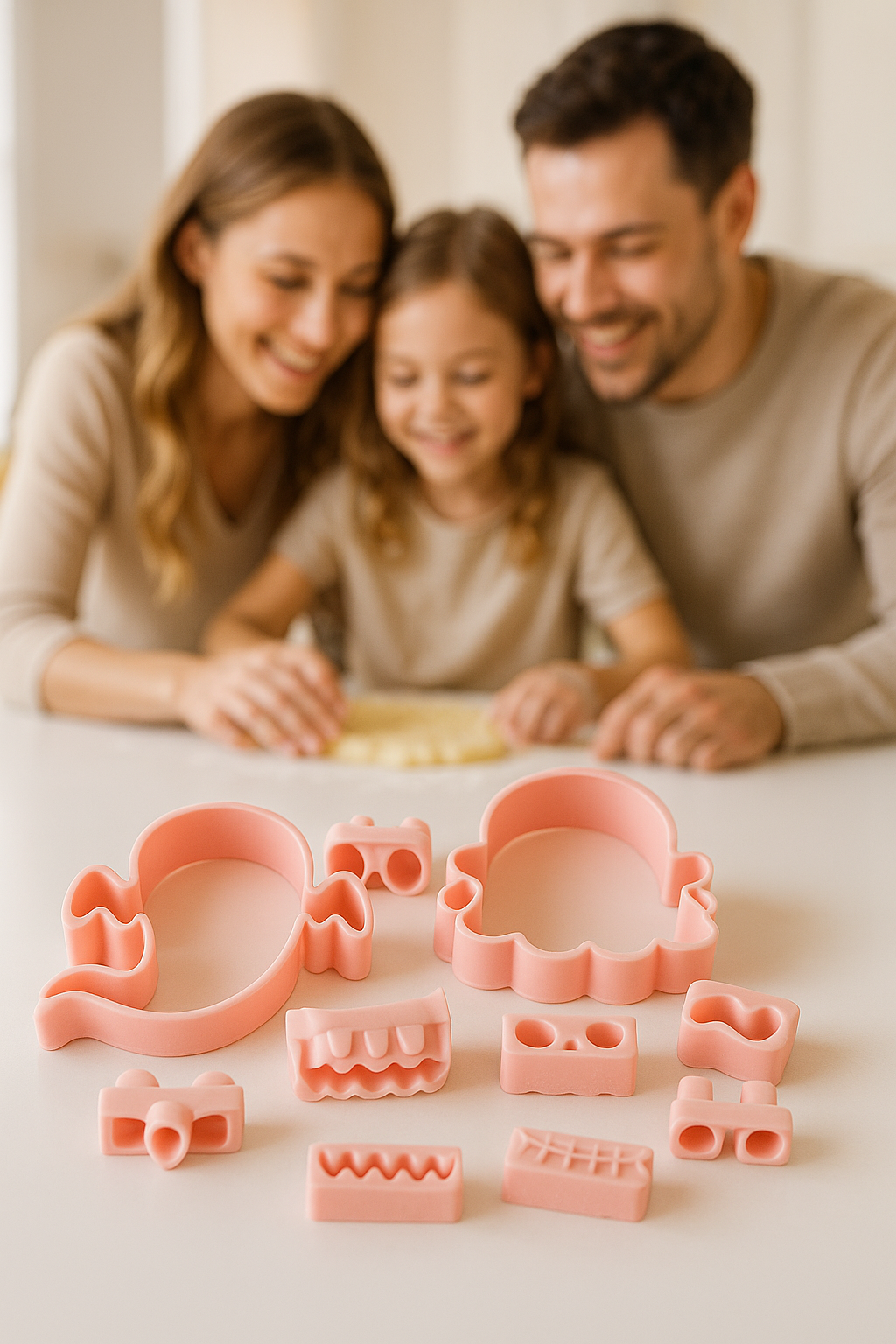 parent et enfant utilisant emporte-pièces Halloween fantome