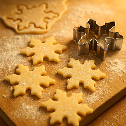 emporte pièce pour biscuit de noel  posé sur une table 