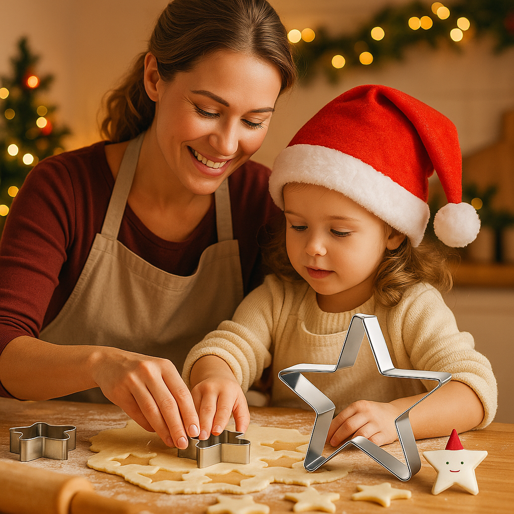 Emporte-pièce étoile en acier inoxydable utilisé pour découper la pâte sablée de Noël