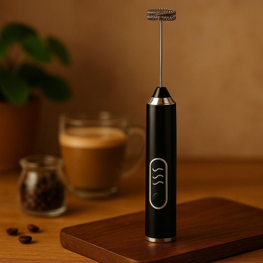 Mousseur à lait noir Tornado™ compact et élégant – Cuisine-etmoi